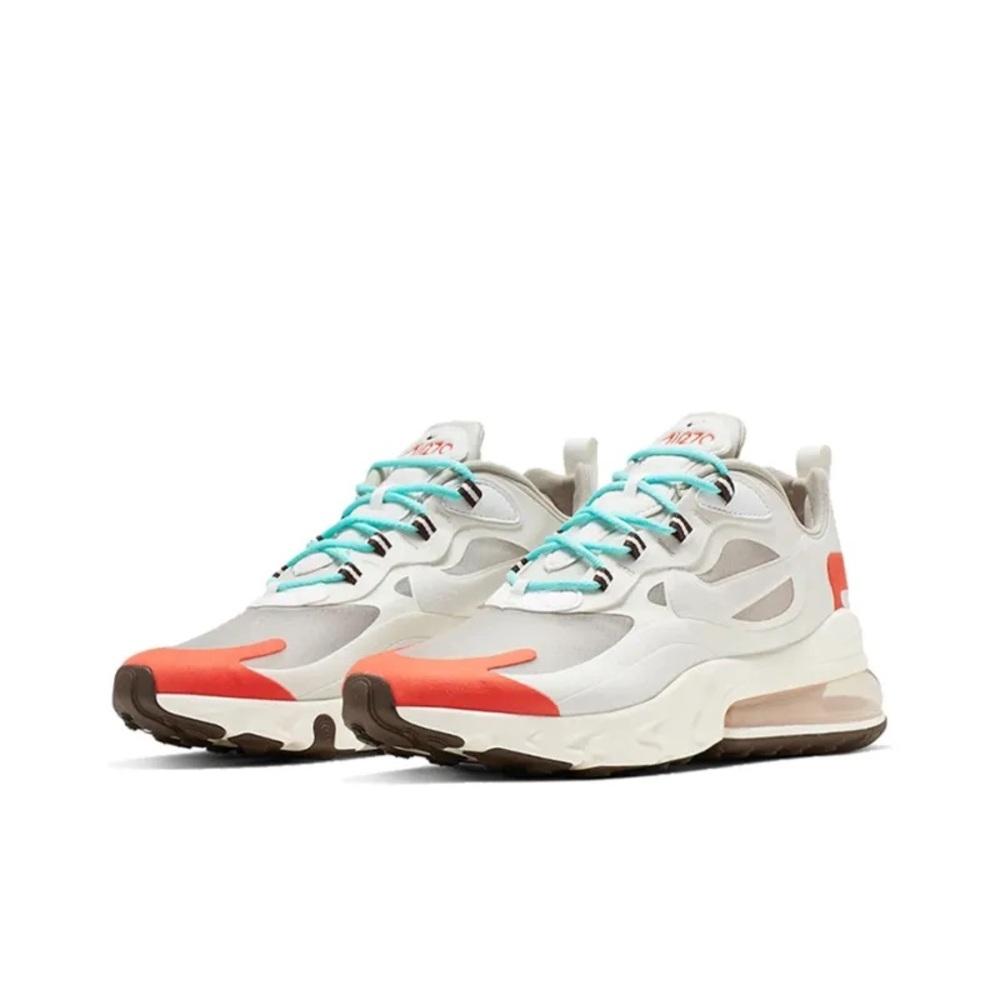 Nike Air Max 270 React Men's Sneakers White/Orange/Teal Size 11